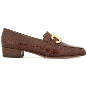 Salvatore Ferragamo Embossed Leather Gancini Loafers